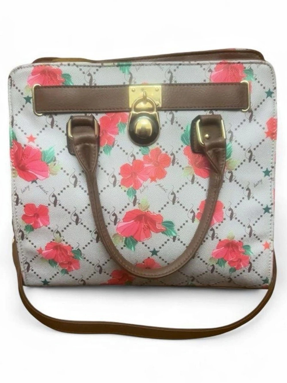 Vintage Baby Phat Floral Monogram Satchel Handbag Y2K Crossbody Purse by Kimora